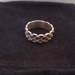 Steampunk chain ring sterling silver